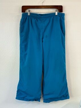 VTG Cheetah Sport Athletic Track Pants Teal Blue Size M Windbreaker Gorpcore